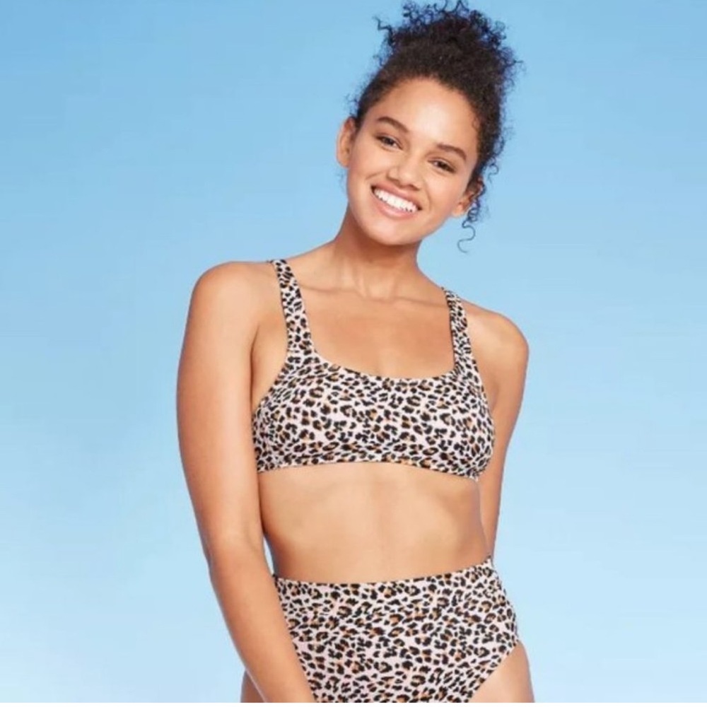 Xhilaration High Waisted Cheetah Ribbed Bikini - Picture 8 of 12